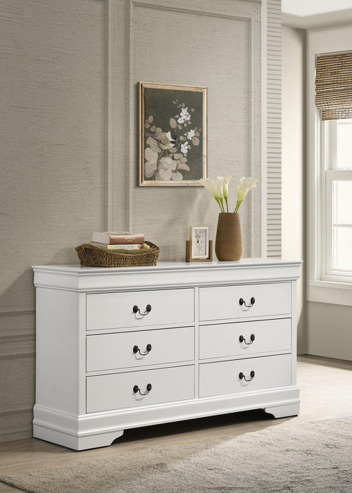 Louis Philippe 6-drawer Dresser White - Orbit Furniture (Richmond,BC)