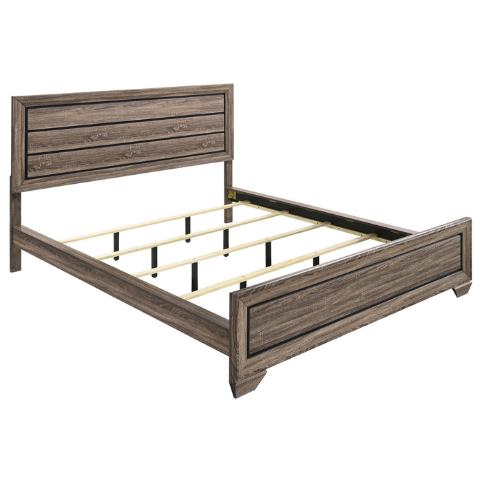 Kauffman California King, E.king, & Queen Panel Bed Washed Taupe - Orbit Furniture (Richmond,BC)