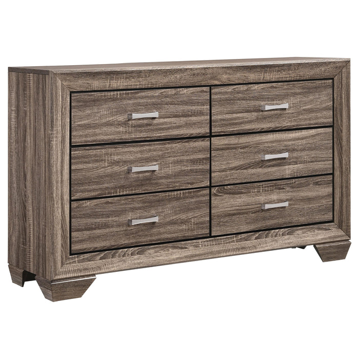 Kauffman 6-drawer Dresser Washed Taupe - Orbit Furniture (Richmond,BC)