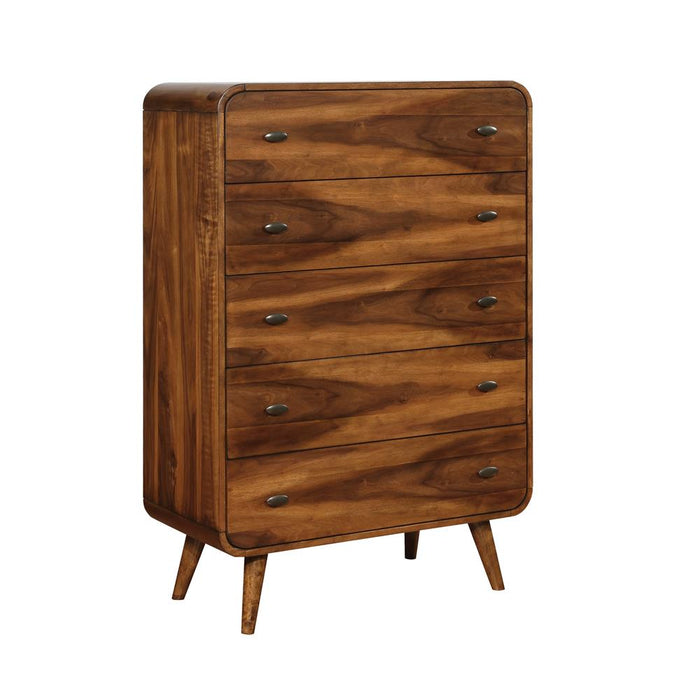 Robyn 5-drawer Chest Dark Walnut - Orbit Furniture (Richmond,BC)