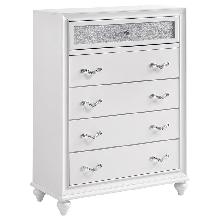 Barzini 5-drawer Chest White - Orbit Furniture (Richmond,BC)