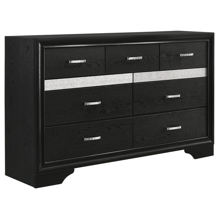 Miranda 7-drawer Dresser Black and Rhinestone - Orbit Furniture (Richmond,BC)