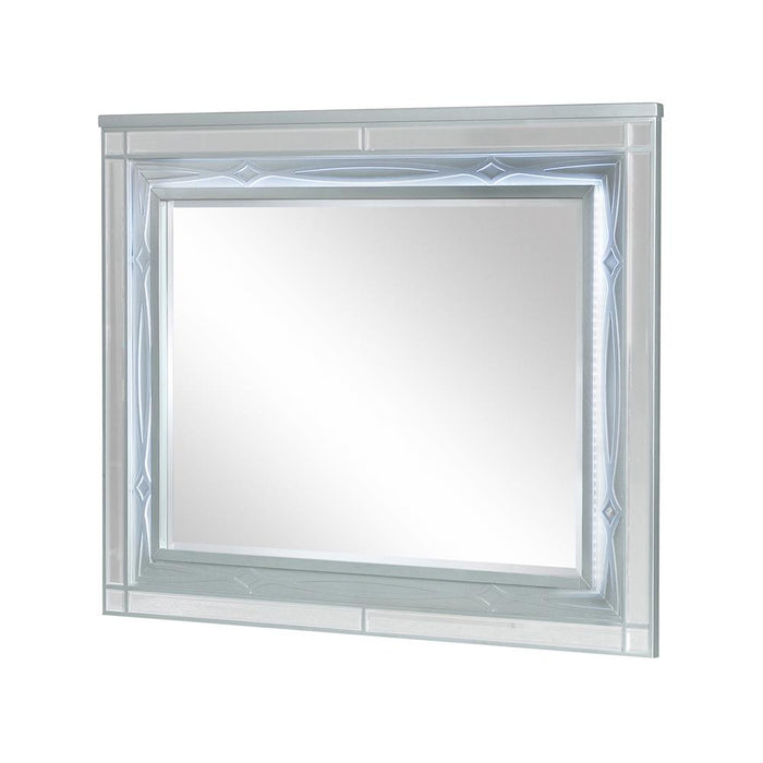 Gunnison Dresser Mirror with LED Lighting Silver Metallic - Orbit Furniture (Richmond,BC)