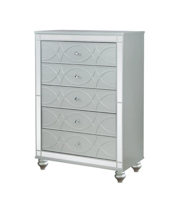 Gunnison 5-drawer Chest Silver Metallic - Orbit Furniture (Richmond,BC)