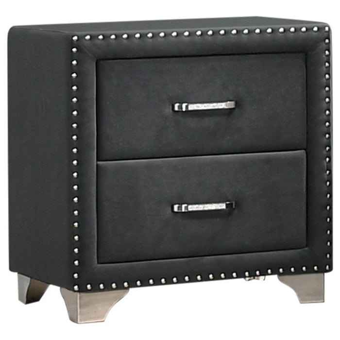 Melody 2-drawer Upholstered Nightstand Grey - Orbit Furniture (Richmond,BC)