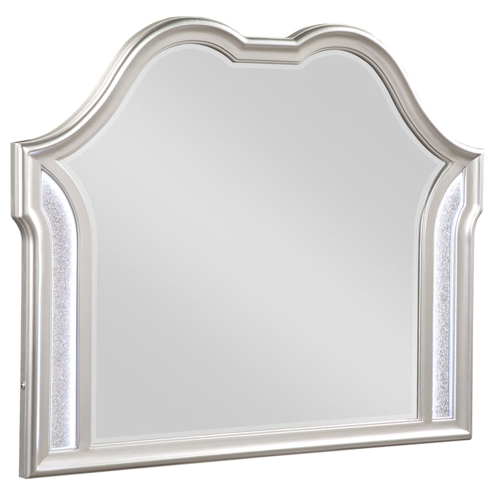 Evangeline Camel Top Dresser Mirror Silver Oak - Orbit Furniture (Richmond,BC)