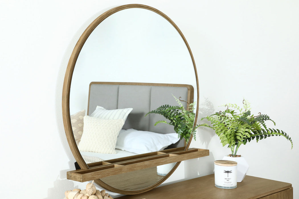 Arini Round Dresser Mirror Sand Wash - Orbit Furniture (Richmond,BC)