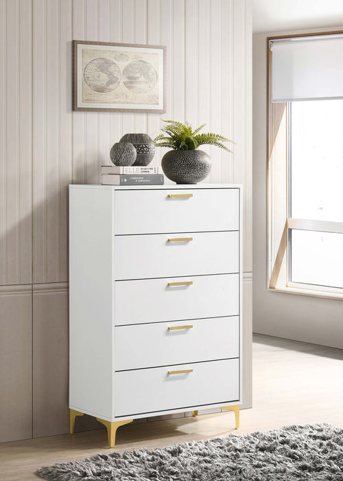 Kendall 5-drawer Chest White - Orbit Furniture (Richmond,BC)
