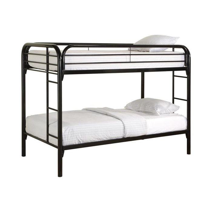 Morgan Twin Over Twin Bunk Bed Black & White - Orbit Furniture (Richmond,BC)