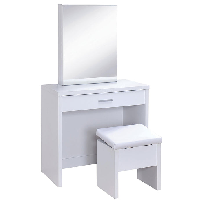 Harvey 2-piece Vanity Set with Lift-Top Stool White - Orbit Furniture (Richmond,BC)