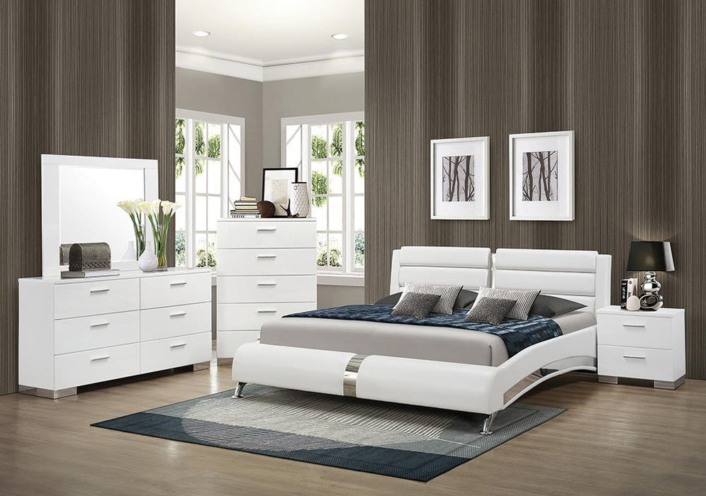 Jeremaine 4-piece Queen Bedroom Set Glossy White - Orbit Furniture (Richmond,BC)