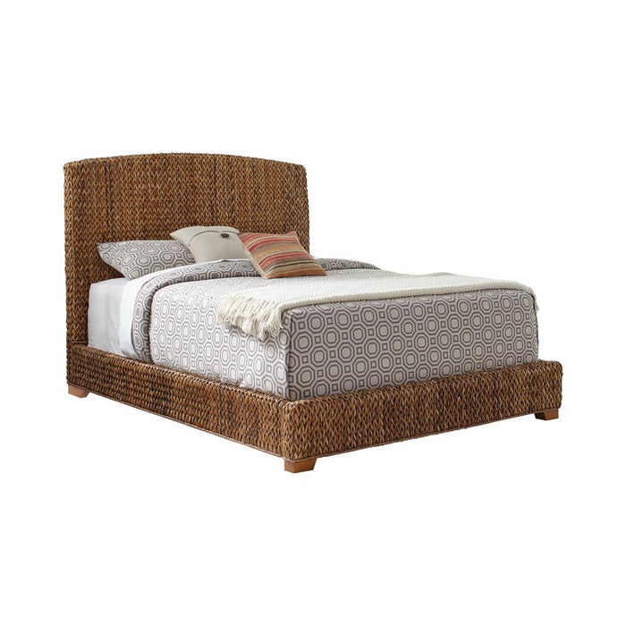 Laughton Hand-Woven Banana Leaf California King, E.King, & Queen Bed Amber - Orbit Furniture (Richmond,BC)