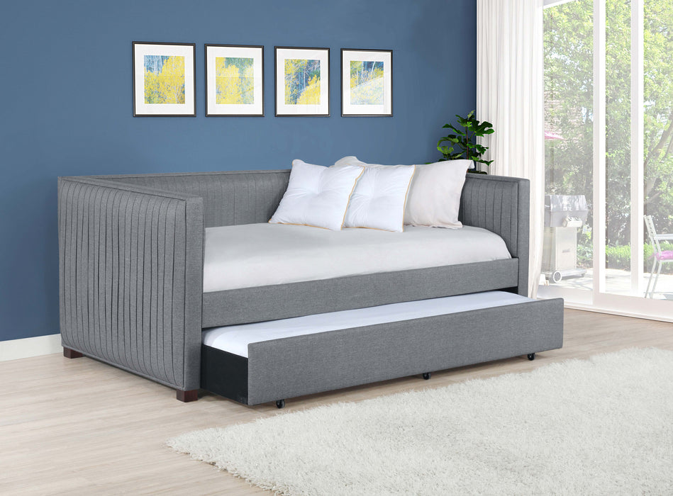 Brodie Upholstered Twin Daybed with Trundle Grey - Orbit Furniture (Richmond,BC)