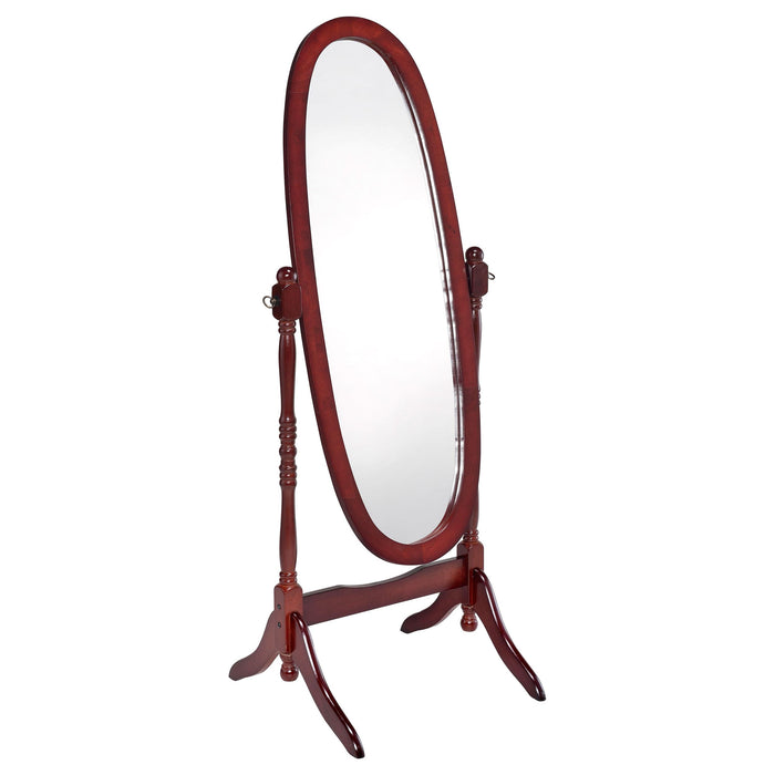 Foyet Oval Cheval Mirror Merlot - Orbit Furniture (Richmond,BC)