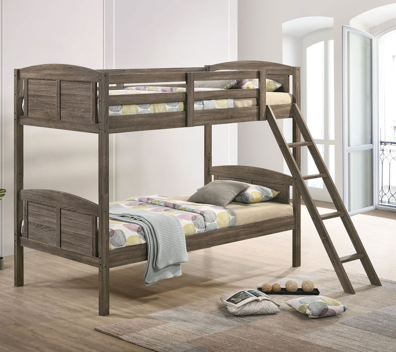 Flynn Bunk Bed Weathered Brown - Orbit Furniture (Richmond,BC)