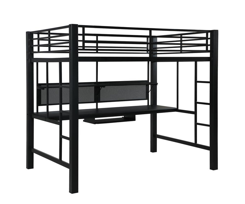 Avalon Full Workstation Loft Bed Black - Orbit Furniture (Richmond,BC)