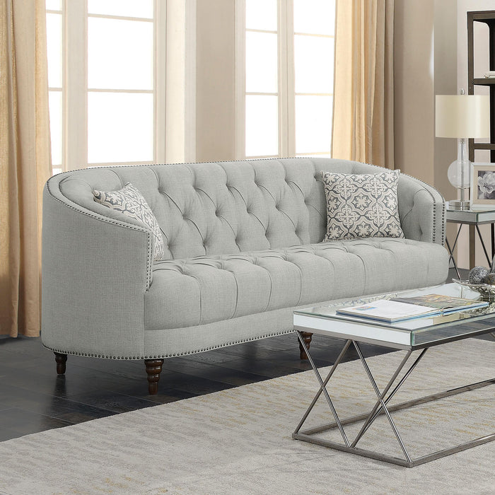 Avonlea Sloped Arm Upholstered Sofa Trim Grey - Orbit Furniture (Richmond,BC)