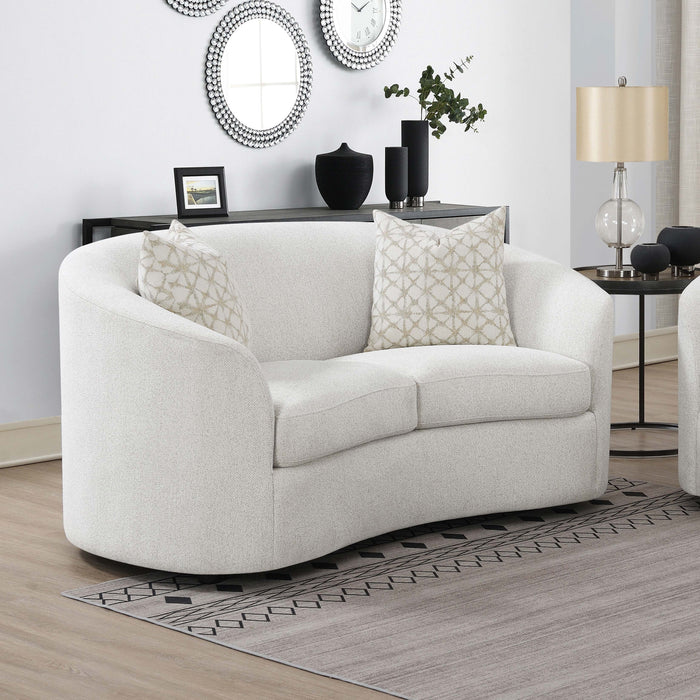 Rainn Upholstered Tight Back Loveseat Latte - Orbit Furniture (Richmond,BC)