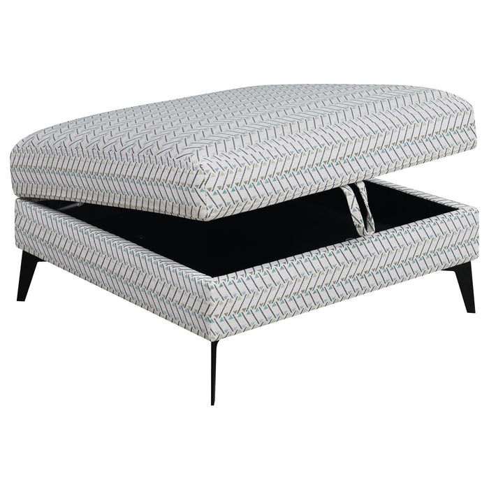 Clint Upholstered Ottoman with Tapered Legs Multi-color - Orbit Furniture (Richmond,BC)