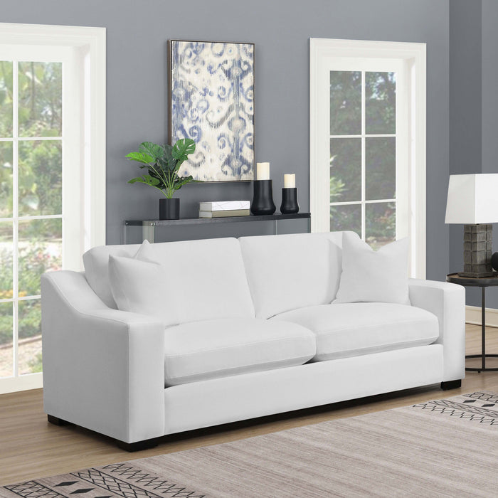 Ashlyn Upholstered Sloped Arms Sofa White - Orbit Furniture (Richmond,BC)