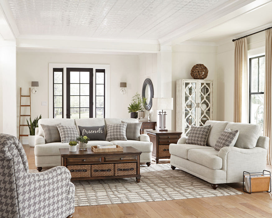Glenn 2-piece Cushion Back Living Room Set Light Grey - Orbit Furniture (Richmond,BC)