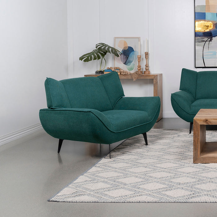 Acton Upholstered Flared Arm Chair Teal Blue - Orbit Furniture (Richmond,BC)