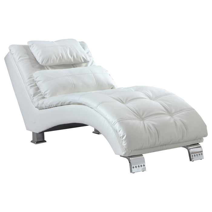 Dilleston Upholstered Chaise White - Orbit Furniture (Richmond,BC)