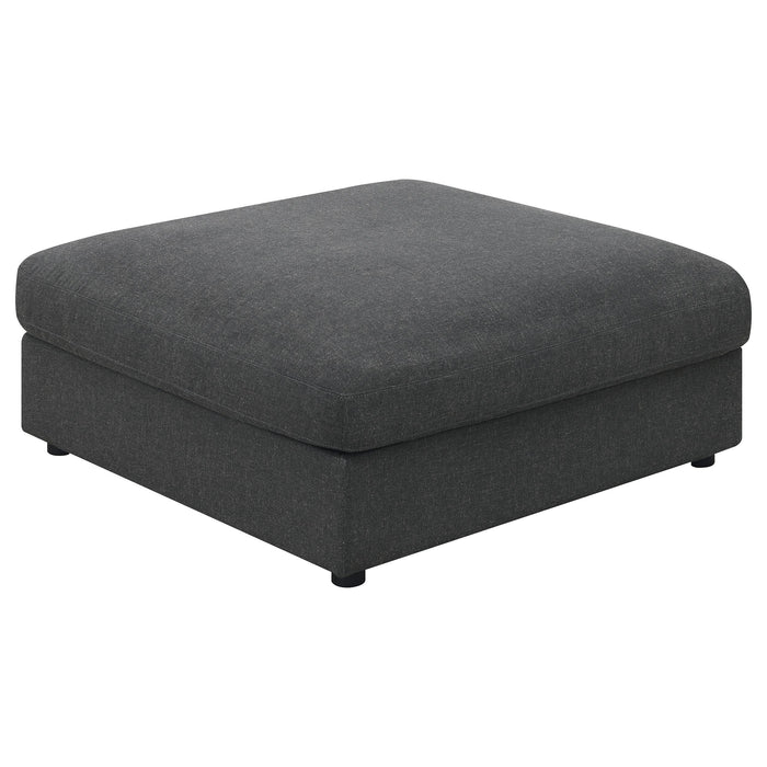 Serene Upholstered Rectangular Ottoman Charcoal - Orbit Furniture (Richmond,BC)