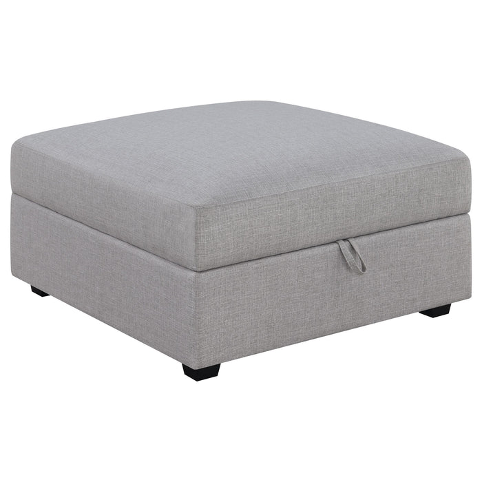 Cambria Upholstered Square Storage Ottoman Grey - Orbit Furniture (Richmond,BC)