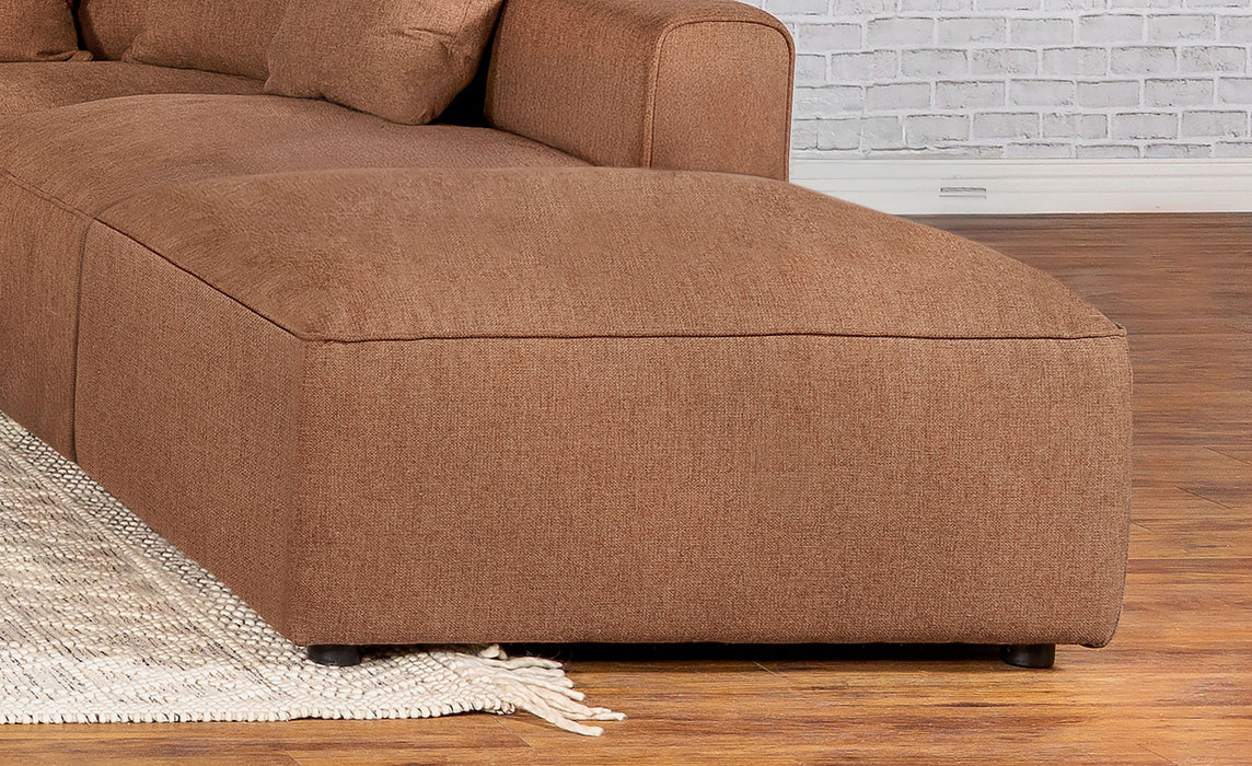 Jennifer Upholstered Ottoman Terracotta - Orbit Furniture (Richmond,BC)