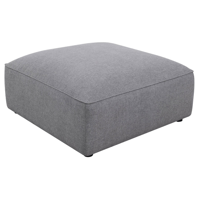 Jennifer Square Upholstered Ottoman Grey - Orbit Furniture (Richmond,BC)