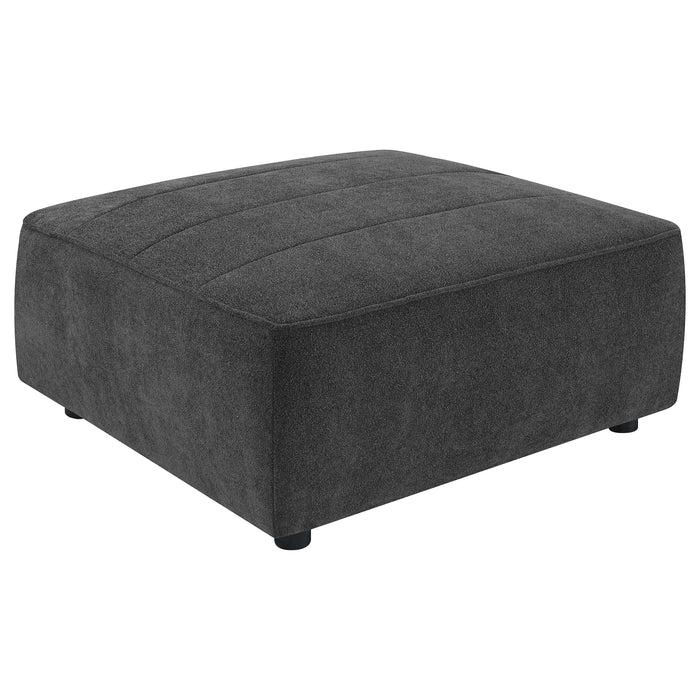 Sunny Upholstered Square Ottoman Dark Charcoal - Orbit Furniture (Richmond,BC)