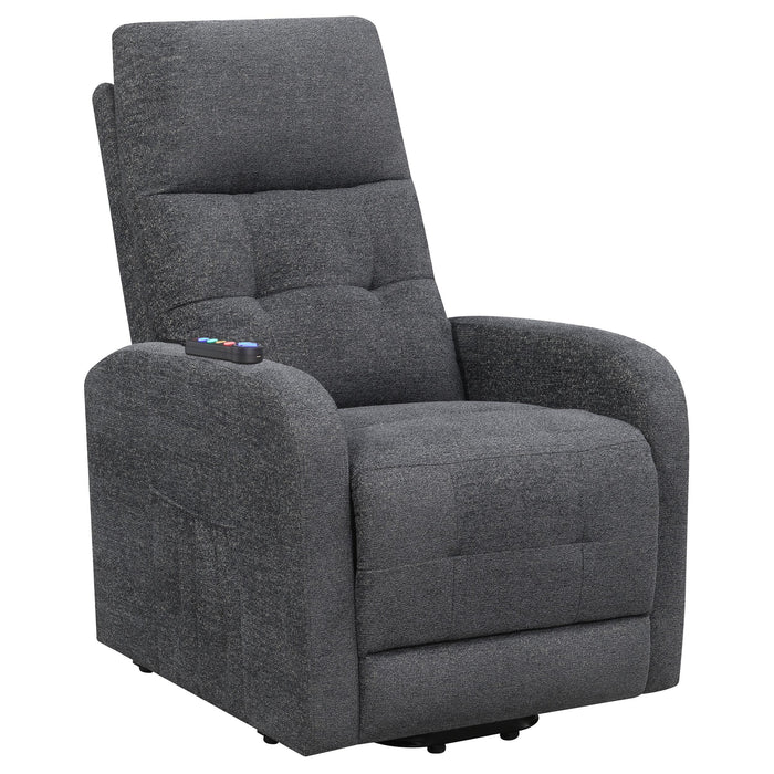 Howie Tufted Upholstered Power Lift Recliner Charcoal - Orbit Furniture (Richmond,BC)