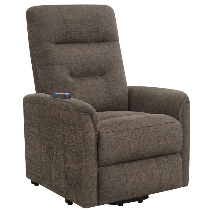 Henrietta Power Lift Recliner with Storage Pocket Brown - Orbit Furniture (Richmond,BC)