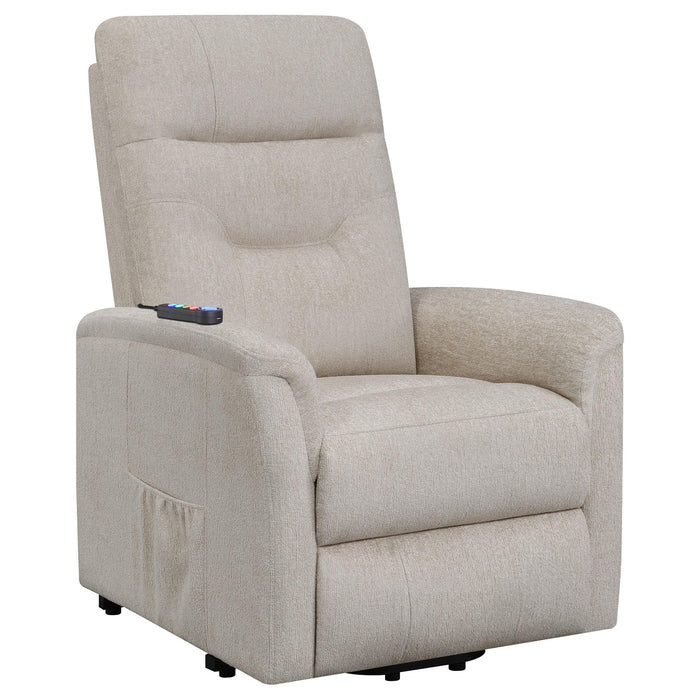 Henrietta Power Lift Recliner with Storage Pocket Beige - Orbit Furniture (Richmond,BC)
