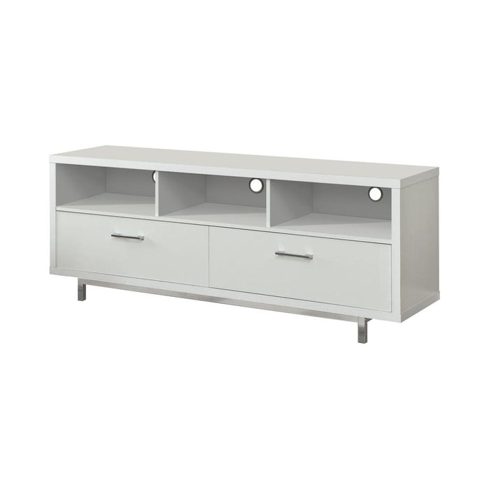 Casey 2-drawer Rectangular TV Console White - Orbit Furniture (Richmond,BC)