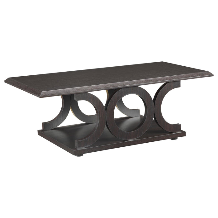 Shelly C-shaped Base Coffee Table Cappuccino - Orbit Furniture (Richmond,BC)