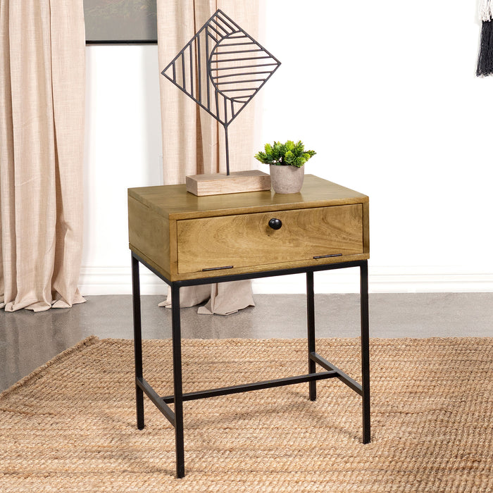 Stephie 1-drawer Rectangular End Table Honey Brown - Orbit Furniture (Richmond,BC)