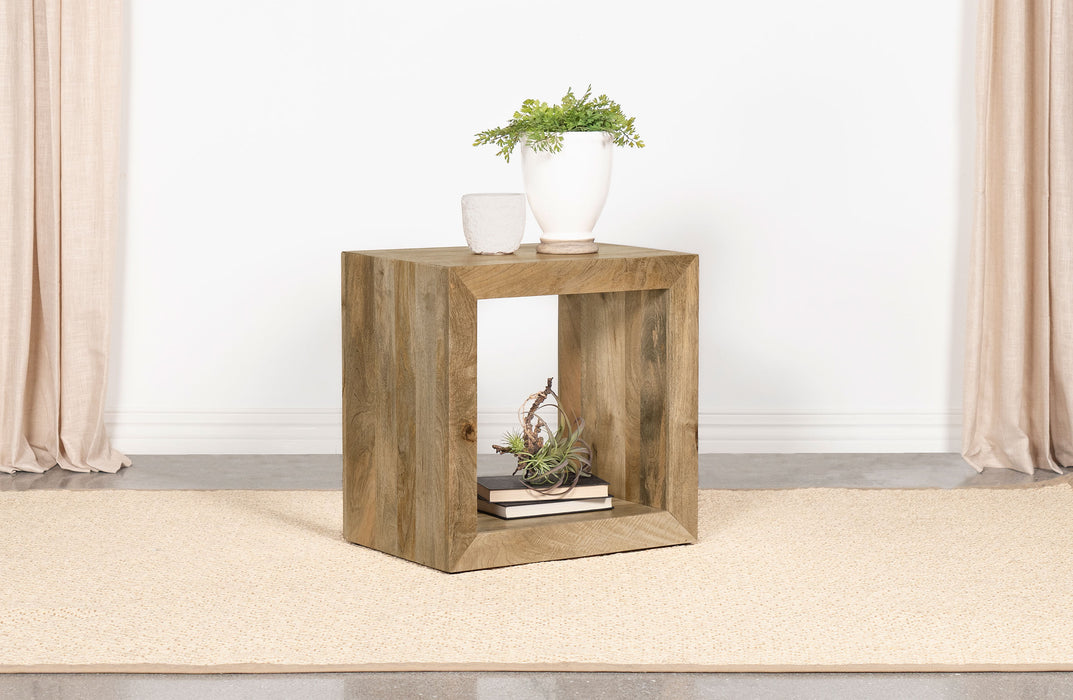Benton Rectangular Solid Wood End Table Natural - Orbit Furniture (Richmond,BC)
