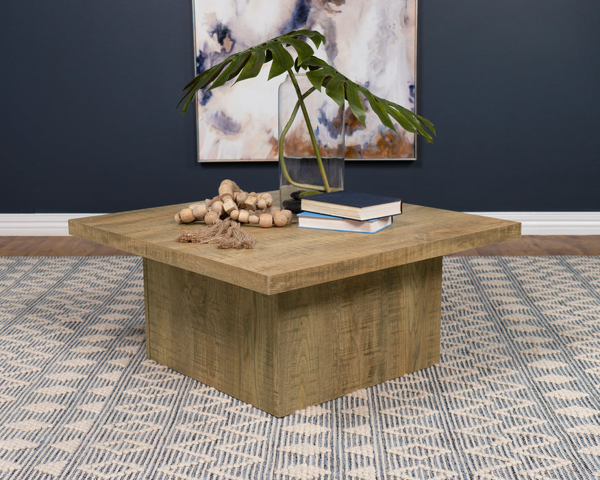 Devar Square Engineered Wood Coffee Table Mango - Orbit Furniture (Richmond,BC)