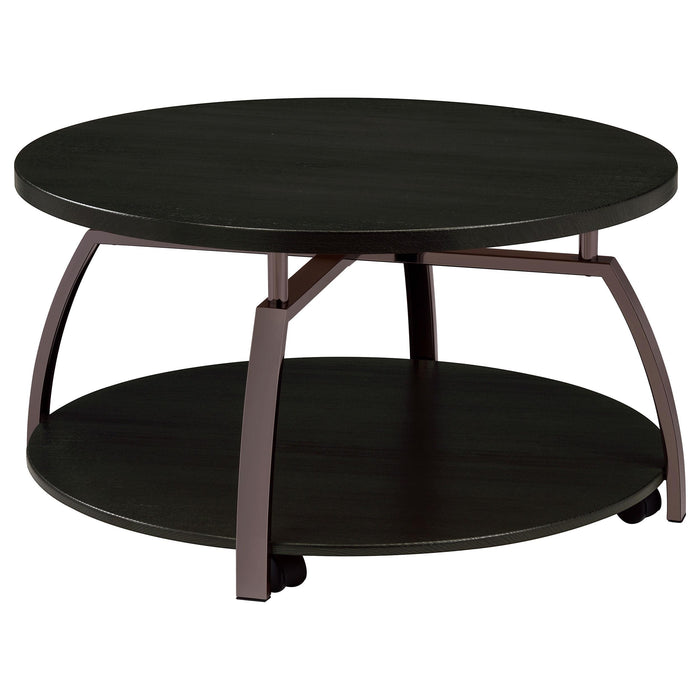 Dacre Round Coffee Table Dark Grey and Black Nickel - Orbit Furniture (Richmond,BC)