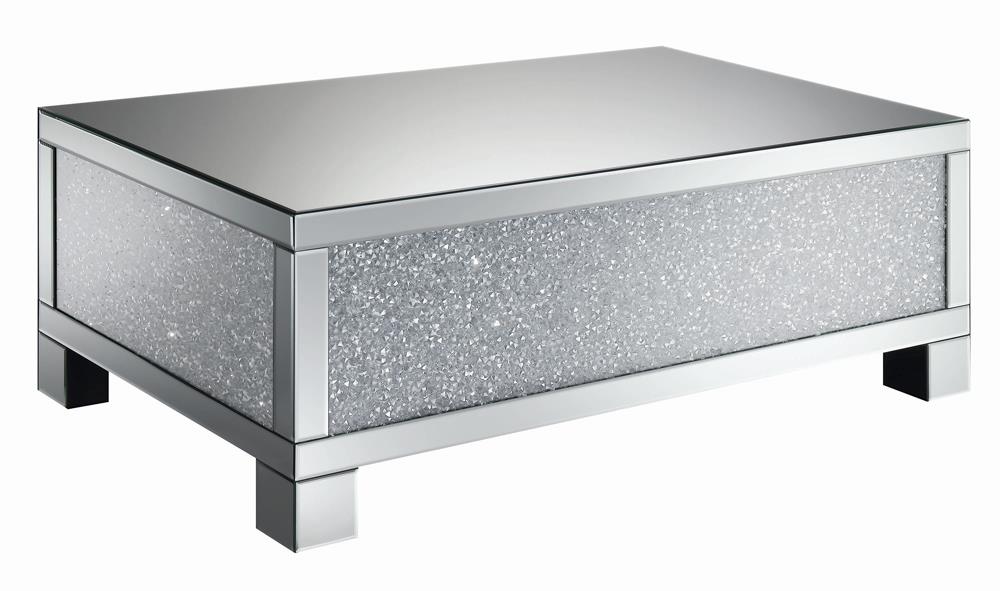 Gillian Rectangular Coffee Table Clear Mirror - Orbit Furniture (Richmond,BC)