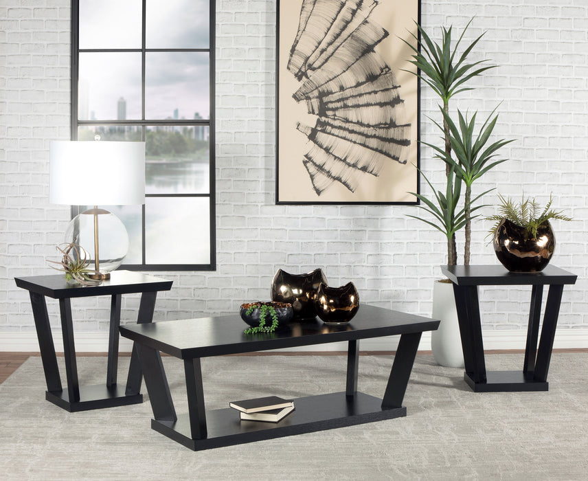 Aminta 3-piece Occasional Set with Open Shelves Black - Orbit Furniture (Richmond,BC)