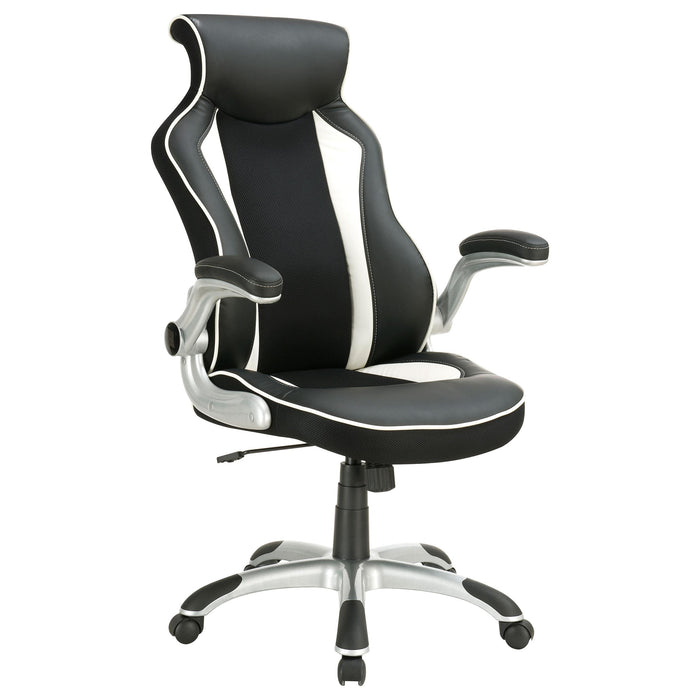 Dustin Adjustable Height Office Chair Black and Silver - Orbit Furniture (Richmond,BC)