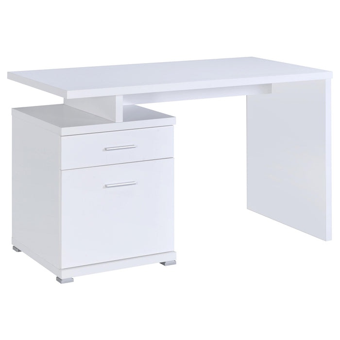 Irving 2-drawer Office Desk with Cabinet White - Orbit Furniture (Richmond,BC)