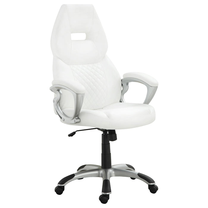 Bruce Adjustable Height Office Chair White and Silver - Orbit Furniture (Richmond,BC)
