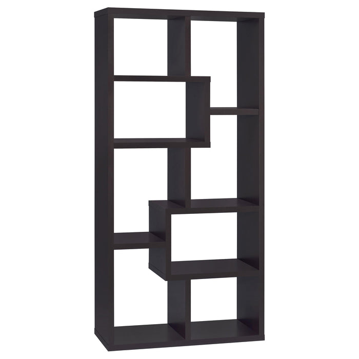 Theo 10-shelf Bookcase Cappuccino - Orbit Furniture (Richmond,BC)