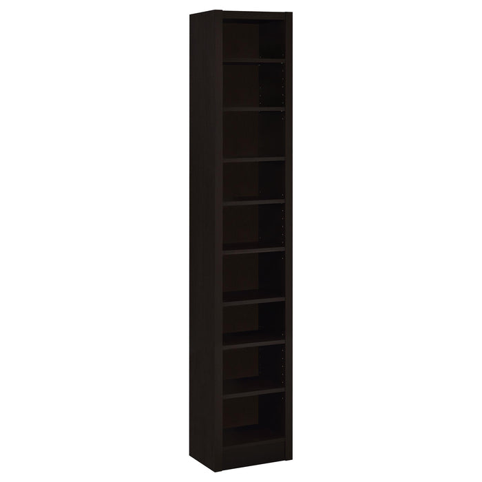 Eliam Rectangular Bookcase with 2 Fixed Shelves Cappuccino - Orbit Furniture (Richmond,BC)