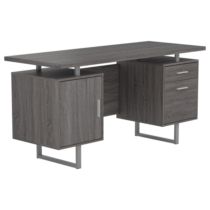 Lawtey Floating Top Office Desk Weathered Grey - Orbit Furniture (Richmond,BC)