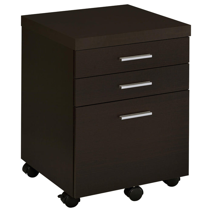 Skylar 3-drawer Mobile File Cabinet Cappuccino - Orbit Furniture (Richmond,BC)